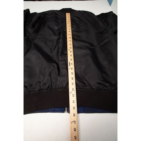 HUF Reversible Jacket Men Medium Black Blue Hawks Pockets Full Zip - Picture 15 of 16